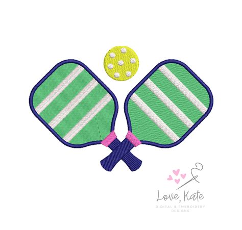 Pickleball Paddles Crossed Embroidery Design Sizes Etsy