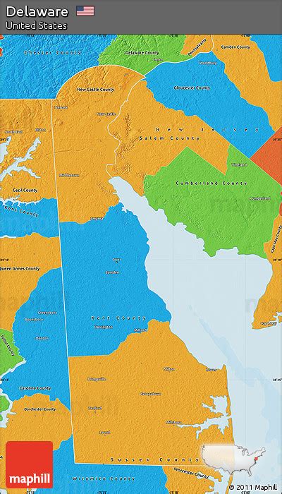 Free Political Map Of Delaware