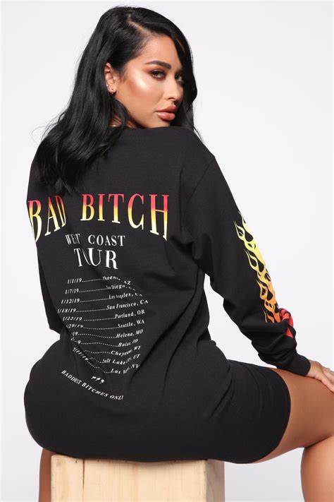 Bad Bitch Tour T Shirt Dress Black Fashion Nova Dresses Fashion Nova