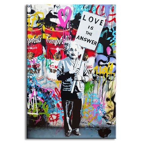 Unframed Canvas Banksy Art Love Is The Answer Wall Art Large Colorful
