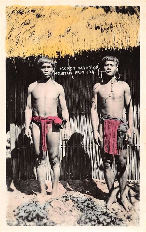 Philippines View Of Two Male Igorot Warriors Filipino Culture
