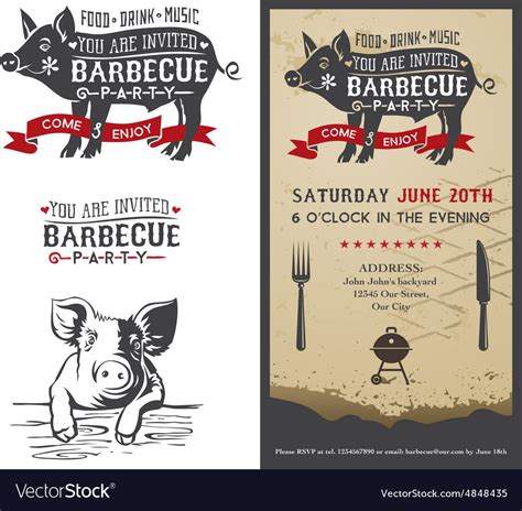Barbecue Pig Royalty Free Vector Image Vectorstock