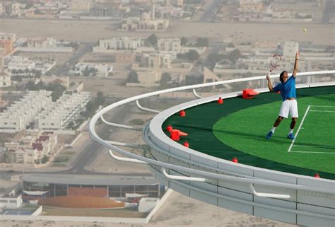 The Worlds Highest Tennis Court On Top Of The Burj Al Arab In Dubai