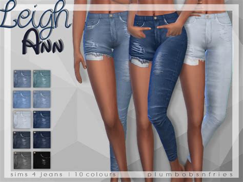 Pnf Leigh Ann Jeans By Plumbobs N Fries Sims 4 Female Clothes
