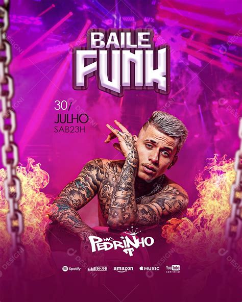 Flyer Baile Funk Mc Pedrinho Social Media Psd Editável Download Designi