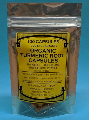Organic Turmeric Root Powder Curcumin 100 Capsules 1400mg Pure Curcuma