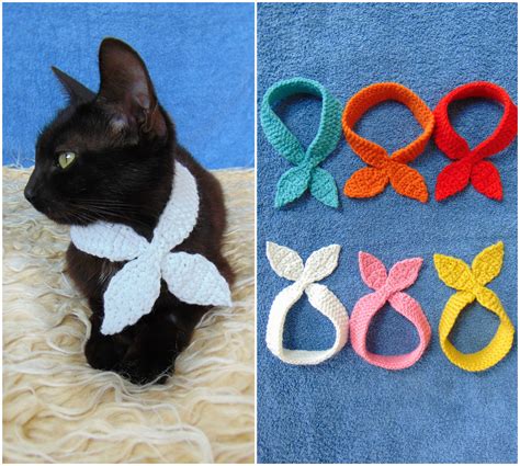 Scarf For Cat Cat Scarf Kitten Accessories Crochet Feline Etsy Pet