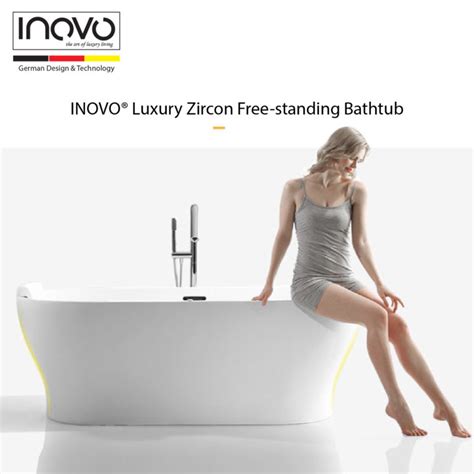 Luxury Zircon Freestanding Bathtub Jacuzzi Whirlpool Inovo Singapore