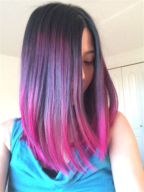 Pink And Purple Ombre By Elumen Purple Blue Ombre Colourful Hair