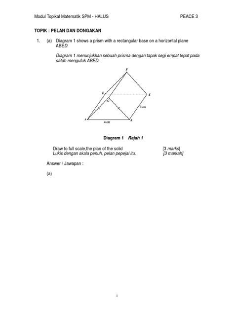 Log in o inschrijven om bestanden te downloaden. Diagram 1 menunjukkan sebuah prisma dengan tapak segi ...