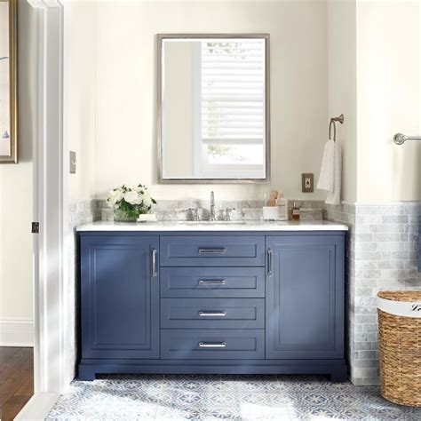 Martha Stewart Living Lynn 60 In W X 22 In D Vanity In Midnight Blue