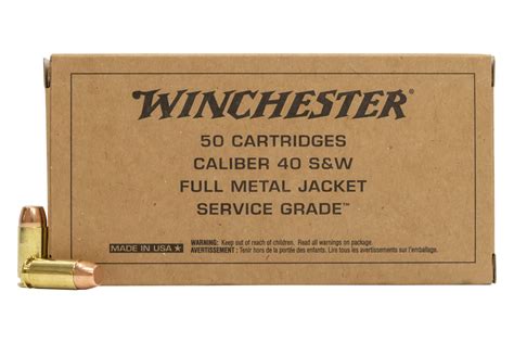 Winchester 40 Sandw 165 Gr Fmj Fn Service Grade 50box Vance Outdoors