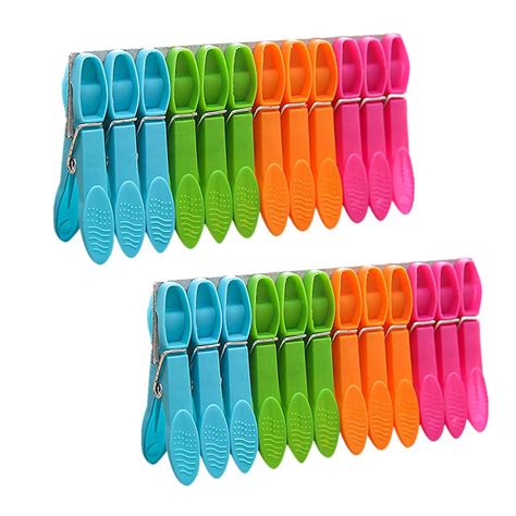 24pcs Laundry Clothes Pins Hanging Pegs Clips Plastic Hangers Racks Clothespins Kup Niedrogo