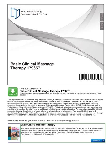 Basic Clinical Massage Therapy Pdf Massage Textbook