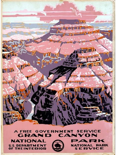 Vintage Grand Canyon National Park Arizona Wpa Poster For Sale By
