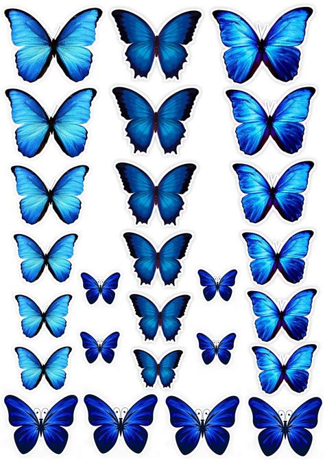 Borboletas Azul Para Imprimir E Recortar