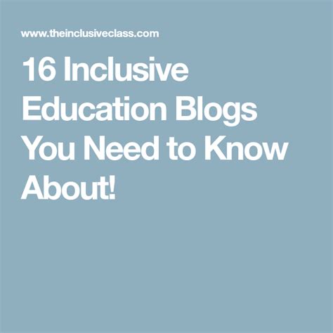 16 Inclusive Education Blogs You Need To Know About Inclusive