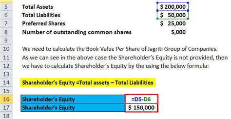 The first defines the liquidation value of a firm as in bankruptcy liquidation. Book Value per Share Formula | Calculator (Excel template)