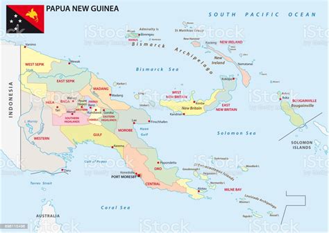 Papua new guinea political map. Papua New Guinea Administrative And Political Map With ...
