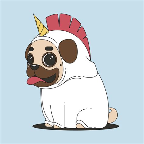 Cute Pug Unicorn Pug T Shirt Teepublic