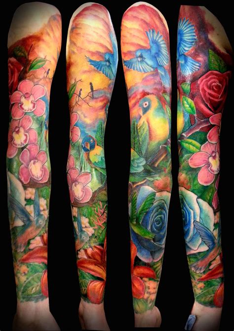 Photo Floral Tattoo Sleeve Sleeve Tattoos For