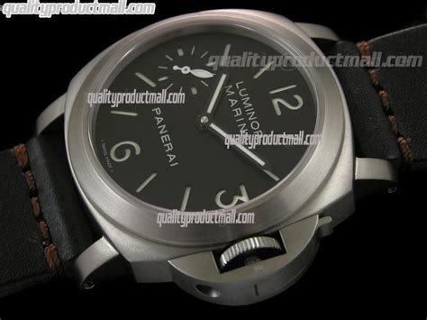 Panerai Pam177 Titanium Handwound Watch Black Leather Strap 191298