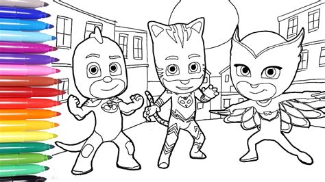 This series debuted in september 2015 and soon went on to become a. PJ MASKS Coloring Pages | Coloring Catboy, Owlette and ...