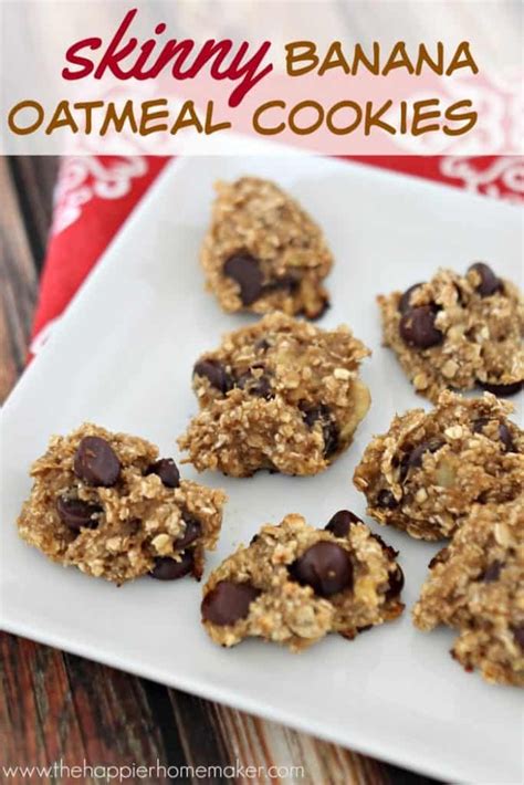 Low fat oatmeal raisinet cookie recipe. Skinny Banana Oatmeal Cookies in 2020 | Banana oatmeal ...