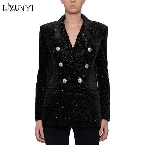 Lxunyi High Quality Velvet Blazer Jacket Women Blazers And Jackets