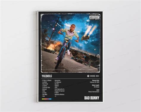 Bad Bunny Posters Yhlqmdlg Poster Tracklist Album Cover Etsy
