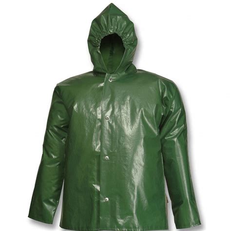 Tingley Green Rain Jacket With Hood L Polyurethane Unisex Hood