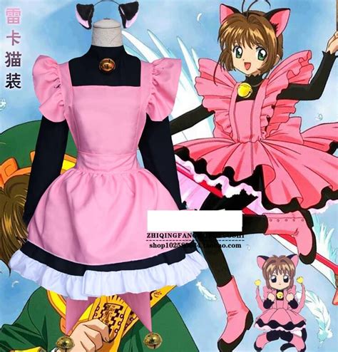 Card Captor Sakura Cosplay Costume Kinomoto Sakura Black Cat Women