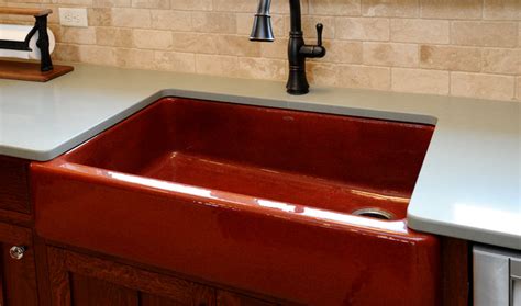 Our kitchen sinks come in a wide range of styles and sizes. Brick Colored Kitchen Sink with Hand Rubbed Oil Finish ...