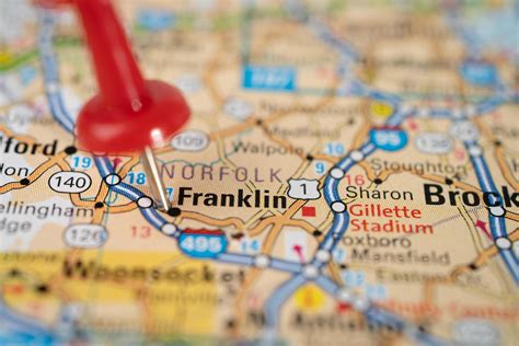 Franklin Tennessee Road Map With Red Pushpin 3044644 Stock Photo At