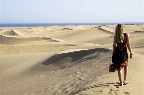 Walking Through The 5 Km Long Sand Dunes Of Maspalomas