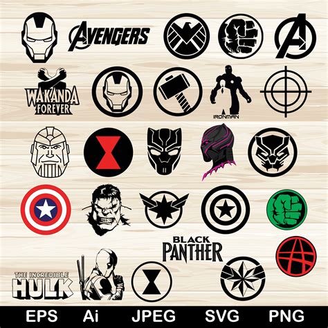 Marvel Avengers Svg Pack 26 Diseños Svg Png Vector File Etsy México