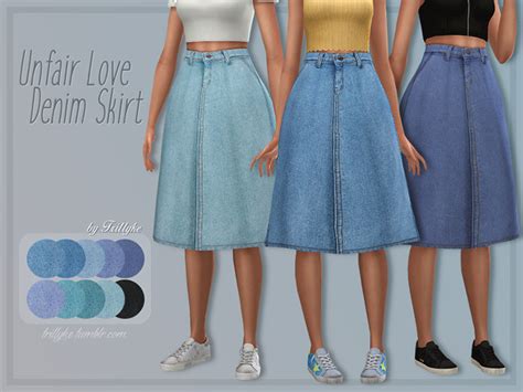 Sims 4 Cc Best Denim Dresses And Denim Skirts All Free Fandomspot