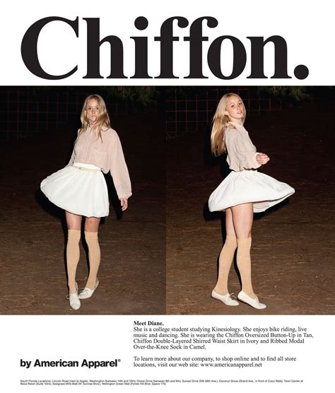 American Apparel Advertising Chiffon American Apparel Ad Barbie Over The Knee Fashion