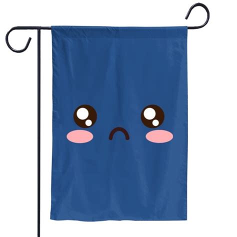 Cute Anime Japanese Emojiemoticon Sad Face Garden Flags