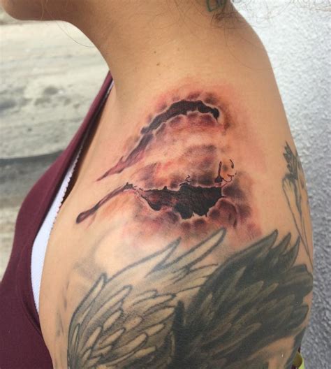 Realistic Vampire Bite Tattoo