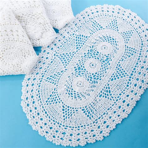 White Oval Crocheted Doily - Crochet and Lace Doilies ...