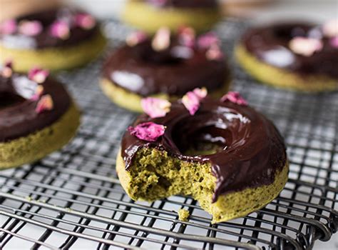 Matcha Chocolate Glazed Donuts