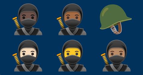 🥷 Guerrier Emojis 🪖 🥷🏻 🥷🏼 🥷🏽 🥷🏾 🥷🏿