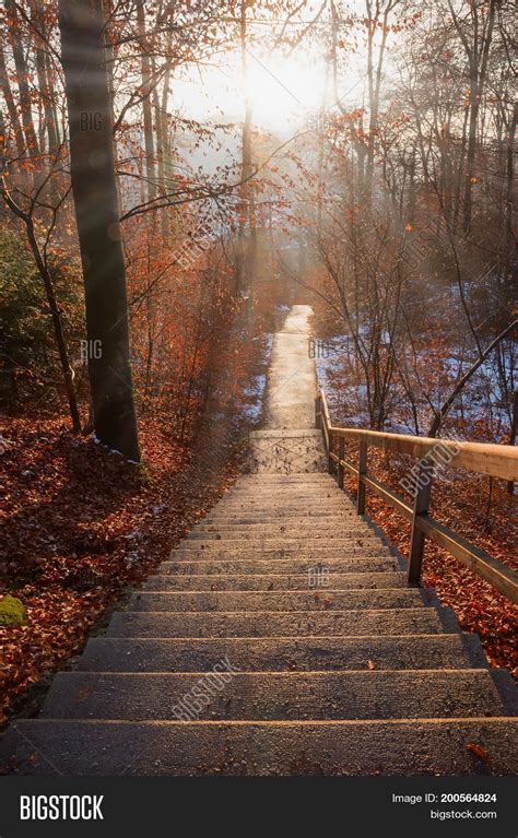 Stone Stairs Autumnal Image And Photo Free Trial Bigstock