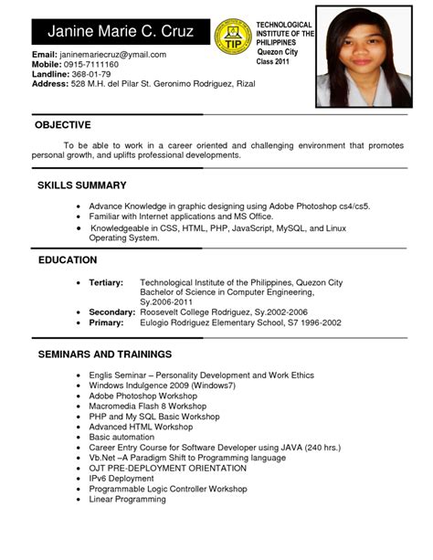 basic resume examples philippines  resume examples
