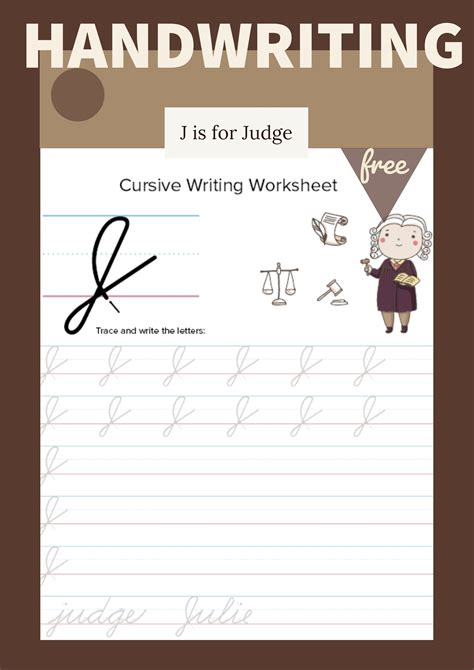 Cursive Uppercase J Worksheet Writing Worksheets Cursive Practice
