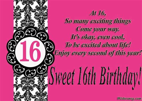 16th Birthday Wishes And Messages For Sweet Sixteen Wishesmsg