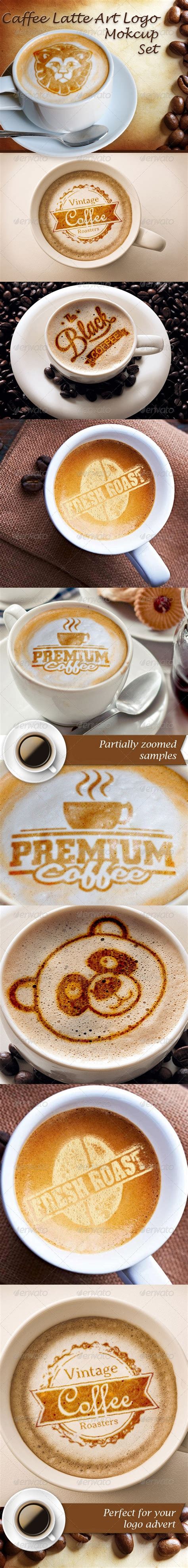 Caffee Latte Art Logo Mockup Set Graphics Graphicriver