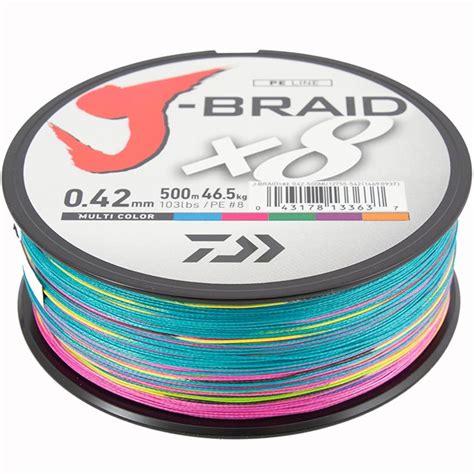 Daiwa J Braid X8 Multicolour 500m Veals Mail Order