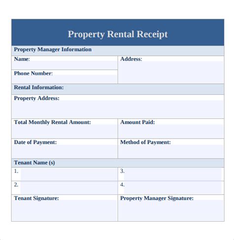 7 Rent Receipt Templates Free Samples Examples Format